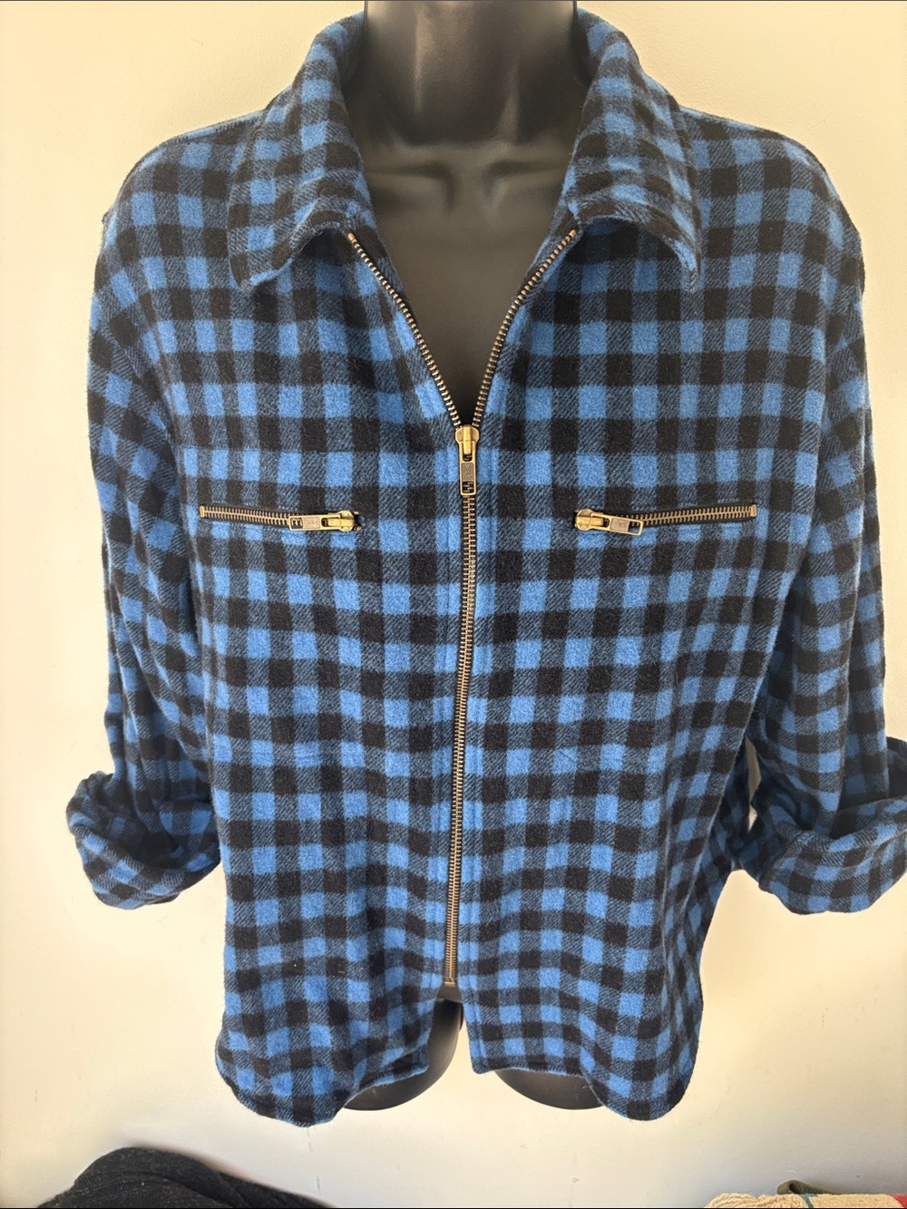 Limited America wool and cashmere Plaid Zip-Front Women's Jacket